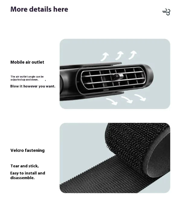 USB Car Seat Fan (No-Blade) - Plug-In