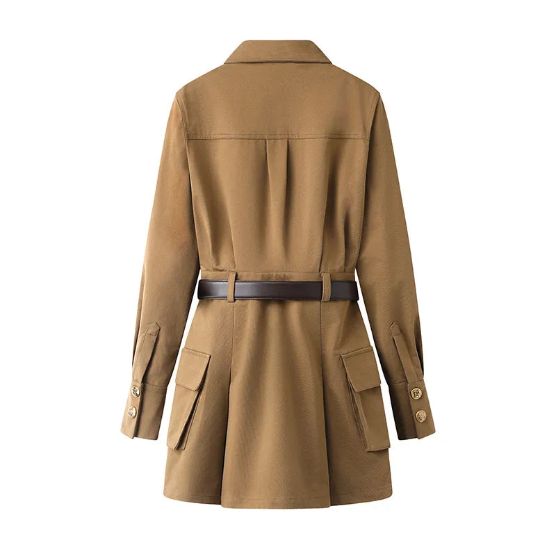 Casual Fashion Work Clothes Style Urban Belt Dress